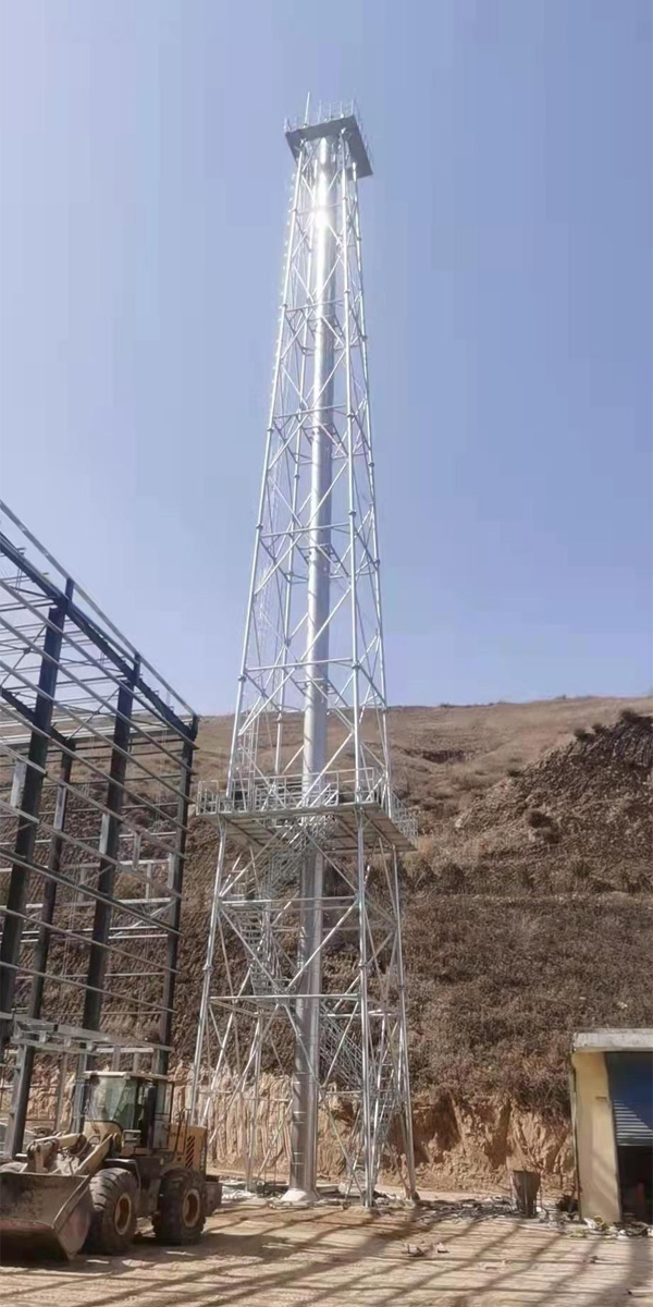山西興縣50米塔架不銹鋼煙囪項目（口徑DN800mm，高度50m)